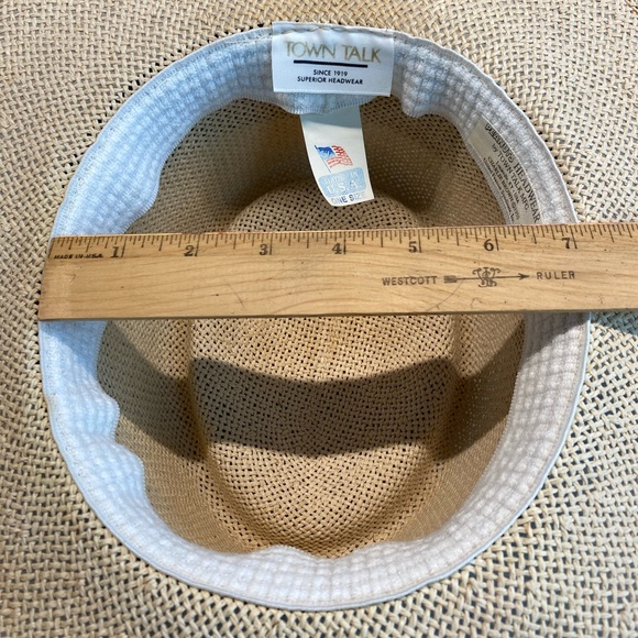 Vintage Town Talk Peanuts Charlie Brown Embroidered Banded Golf Straw Hat - Picture 11 of 13